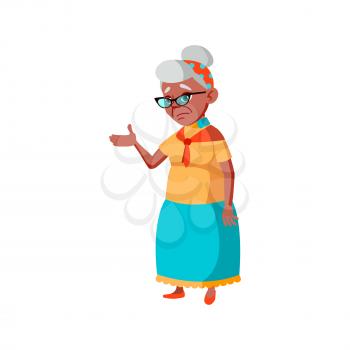 old hispanic lady lost in town and asking way cartoon vector. old hispanic lady lost in town and asking way character. isolated flat cartoon illustration