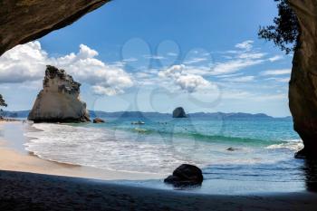 Cathedral Cove beach near Hahei in New Zealand