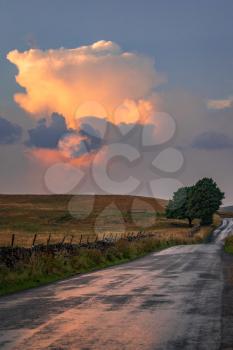 Sky at dusk in the Yorkshire Dales National Park near Malham