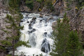 View of Firehole Falls in Yellowstone