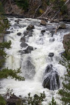 View of Firehole Falls in Yellowstone