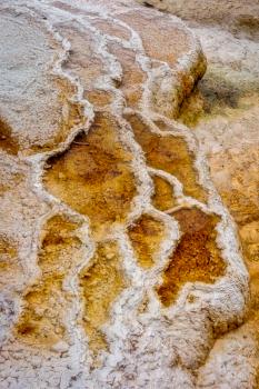 Close up of Mammoth Hot Springs