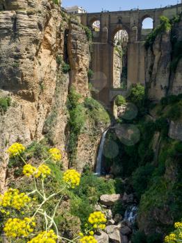 RONDA, ANDALUCIA/SPAIN - MAY 8 : View of the New Bridge in Ronda Spain on May 8, 2014
