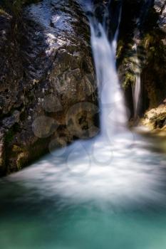 Waterfall at the Val Vertova Torrent near Bergamo