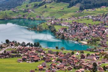 View of Brienz in the Bernese Oberland Region of Switzerland