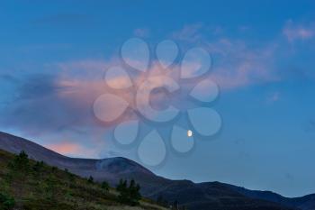 Moon Rising over the Cairngorm Mountains
