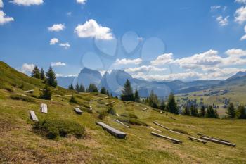 Open air arena in the Dolomites near Ortesei St Ulrich, South Tyrol, Italy