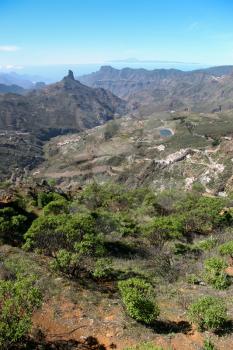 A scenic view of the mountains and valleys in Gran Canaria
