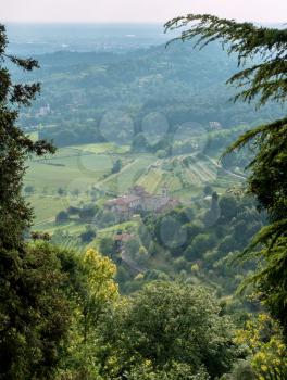 BERGAMO, LOMBARDY/ITALY - JUNE 25 : View from Citta Alta in Bergamo on June 25, 2017