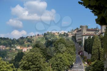 BERGAMO, LOMBARDY/ITALY - JUNE 26 : View from Citta Alta in Bergamo on June 26, 2017
