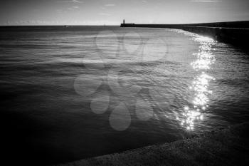View towards the lighthouse at Newhaven East Sussex
