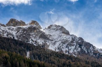 Mountains in the Valley di Fassa near Moena Trentino Italy