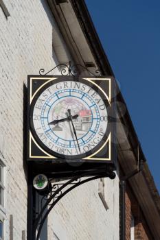 EAST GRINSTEAD,  WEST SUSSEX, UK - MARCH 22 : Town clock of East Grinstead in West Sussex on March 22, 2021