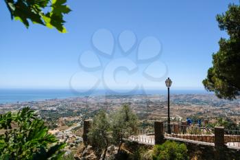 MIJAS, ANDALUCIA/SPAIN - JULY 3 : View from Mijas in  Andalucía Spain on July 3, 2017. Unidentified people