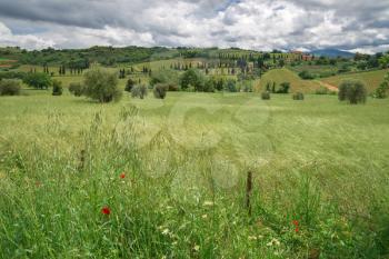 View of the scenic Tuscan countryside