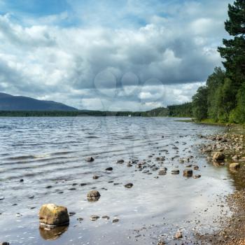 View of Loch Morlich in Scotland