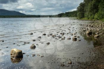 View of Loch Morlich in Scotland