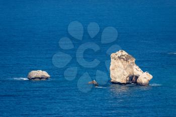 View of Aphrodite's rock in Cyprus