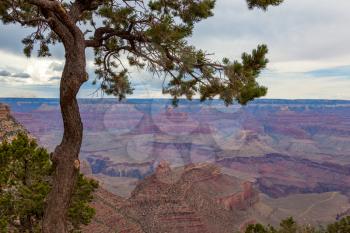 Cloudy day at the Grand Canyon in Arizona