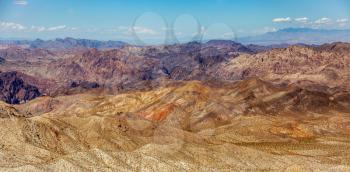 Aerial view of the mountains next to Lake Mead