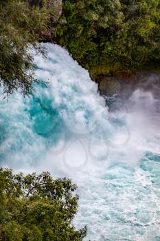 The raging torrent that is Huka Falls in New Zealand