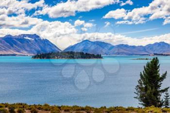 Scenic view of colourful Lake Tekapo