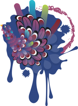 Colorful thanksgiving design with cute hand print turkey.