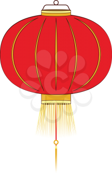 Decorative oriental Asian red paper lantern illustration.