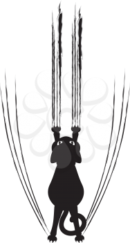 Stylized cat silhouette with claw scratches marks.