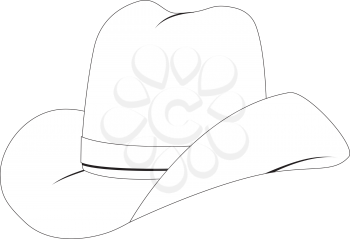 Line art of cowboy hat on white background.