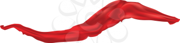 Smooth elegant red satin scarf illustration on white background.