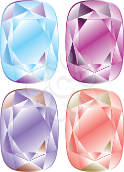Collection of shiny diamonds in different colors.