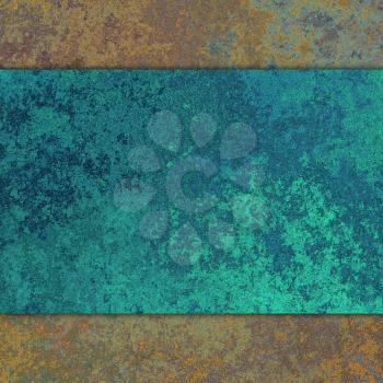 Vintage background with old grunge and blue rusty metal texture.