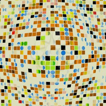 Abstract colorful distorted dotted, circular texture background.