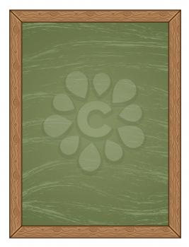 Cartoon green chalkboard with wooden frame background.