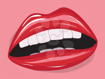 Illustration of big red lovely lips