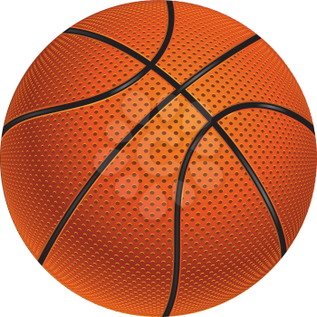 Detailed basketball ball illustration on white background.