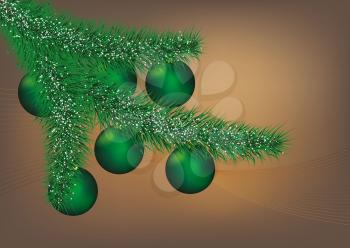 Illustration of green Christmas ball with decoration background

