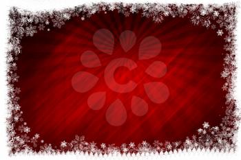 Abstract red background with snowflakes texture