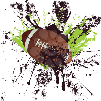 American football, rugby ball on grunge background.