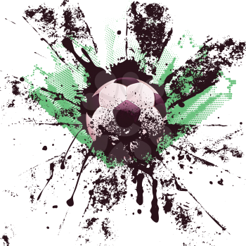 Abstract football, soccer ball on grunge background.