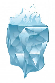Design of an abstract cartoon iceberg, floating mass of ice.