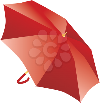 Abstract colorful illustration of a red umbrella.