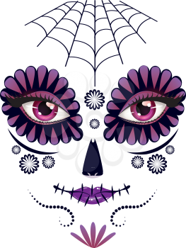 Sugar skull girl face with make up for Day of the Dead (Dia de los Muertos).