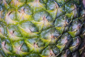Close up of tasty pineapple skin texture background.