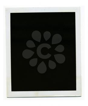 Old blank polaroid photo frame on white background.