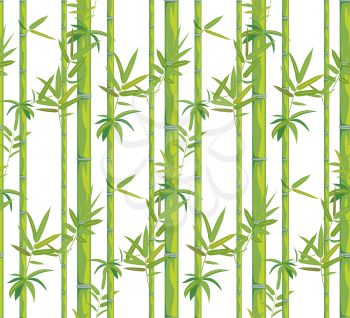 Asian jungle plant bamboo branches with leaves pattern design background.
