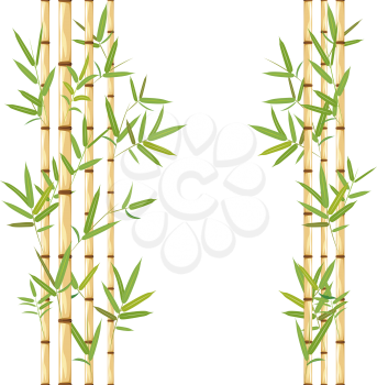 Nature themed background with bamboo stalks illustration.