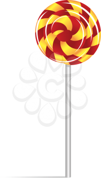 Illustration of sweet lollipop on white background.
