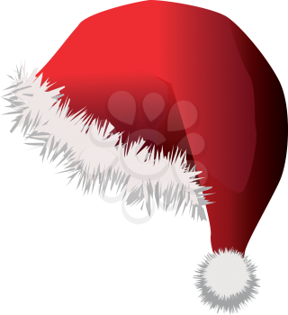 Illustration of red santa hat on white background.